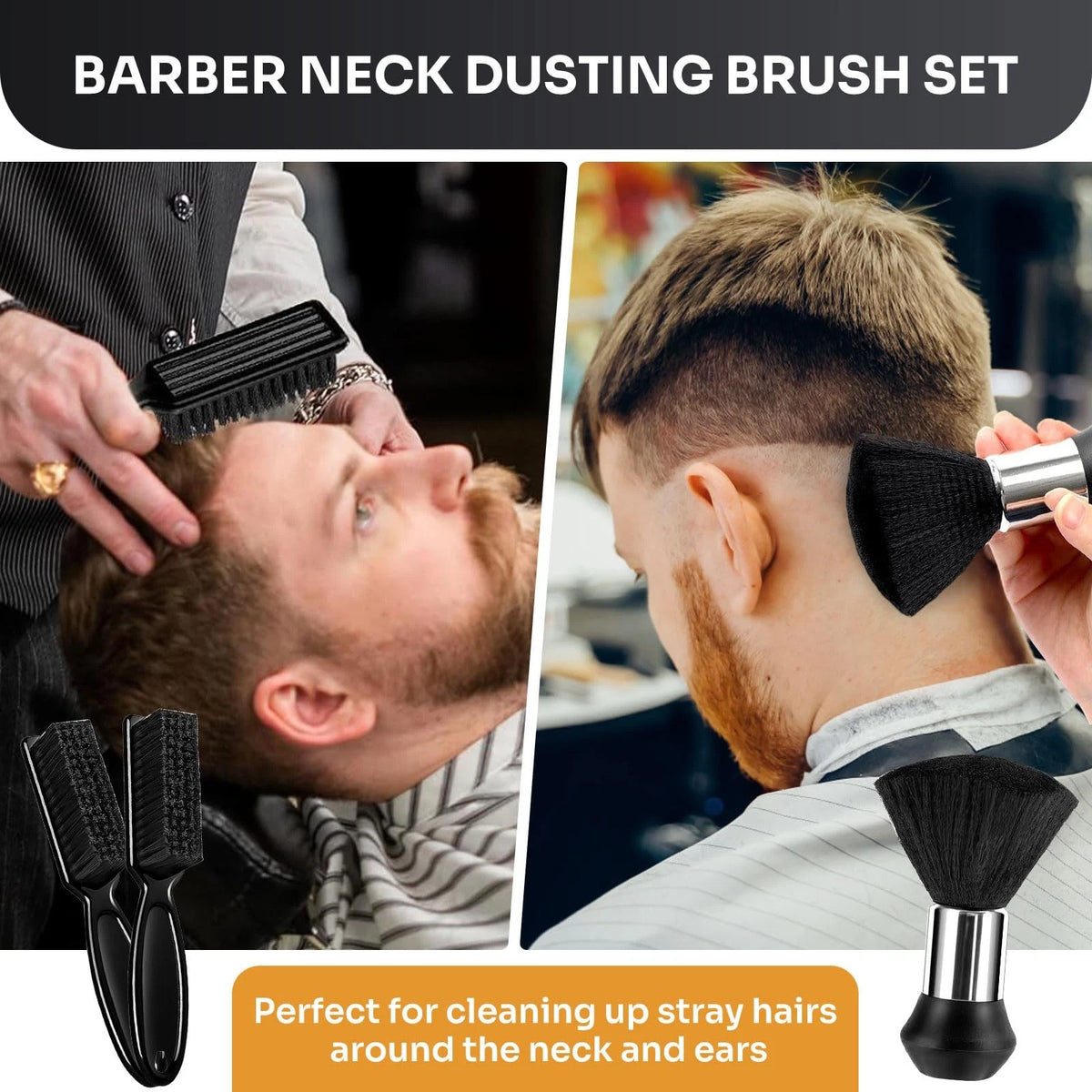 13-Piece Barber Cape Set with Neck Duster Brush, Adjustable Black 63"x55"