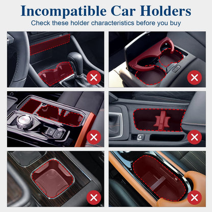 2X Car Cup Holder Expander for Universal Fit (Black)