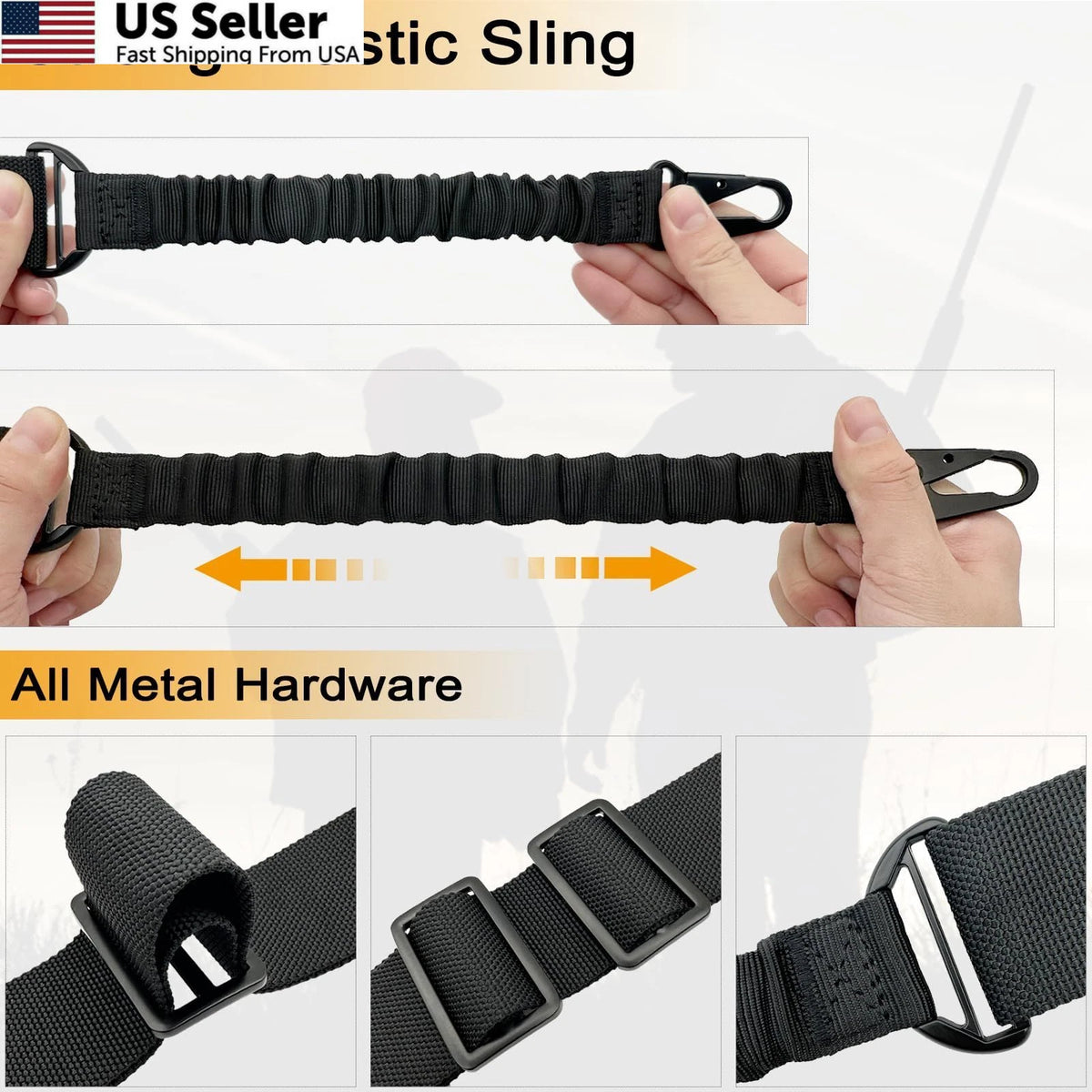 2X DDOUT 2 Point Rifle Sling with HK Hook for Gun and AR Strap (1-Pack)