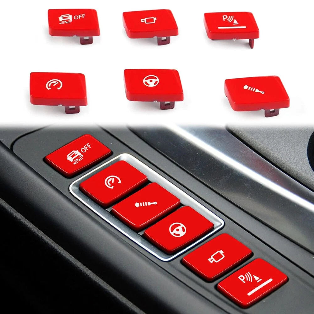 6PCS Shift Button Cover Trim for BMW M3 F80 M4 F82 (2012–2020) Red
