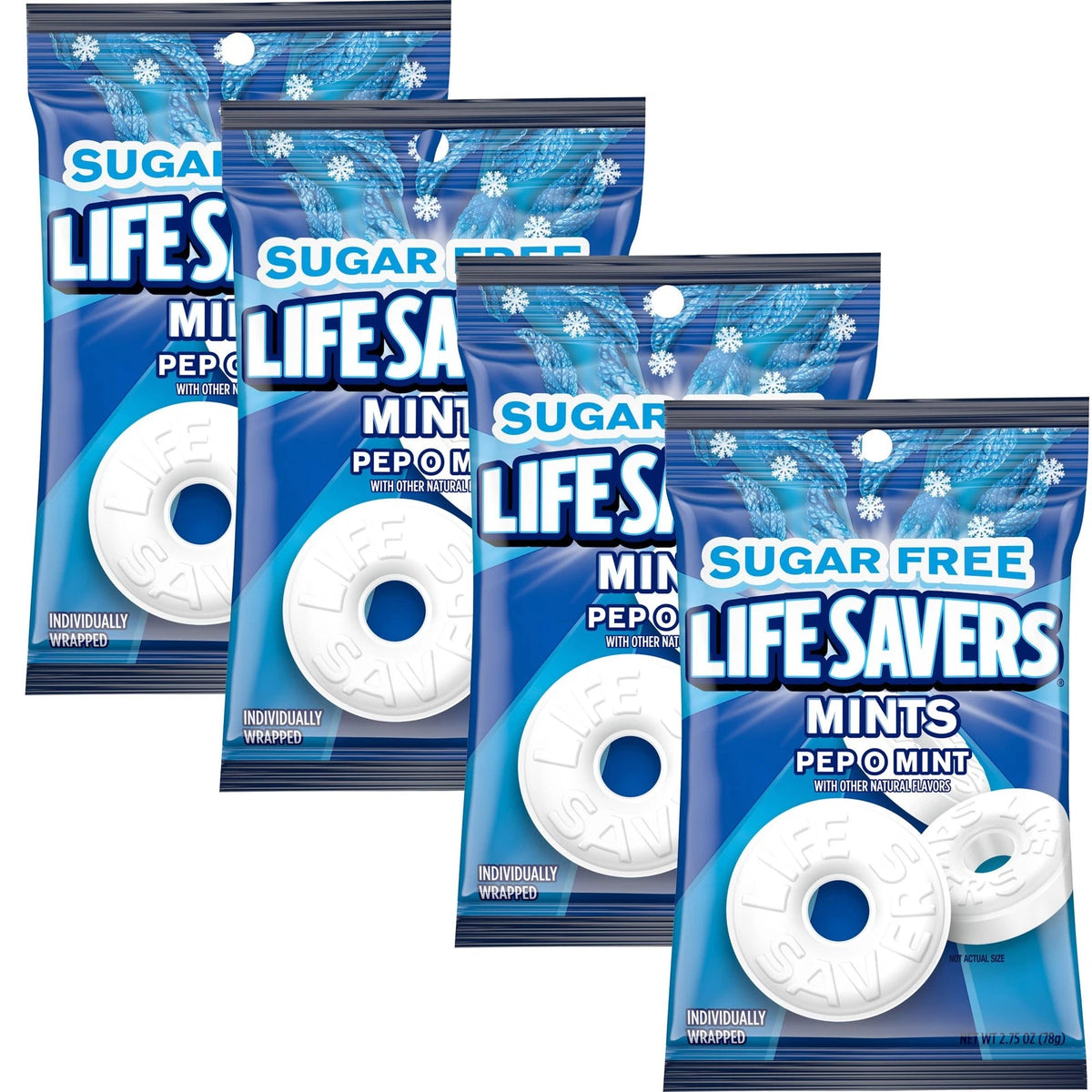 Pack of 4 Sugar Free Peppermint Lifesavers Breath Mints
