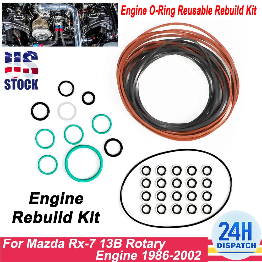 Reusable O-Ring Rebuild Kit for Mazda RX-7 13B (1986–2002) - Rubber