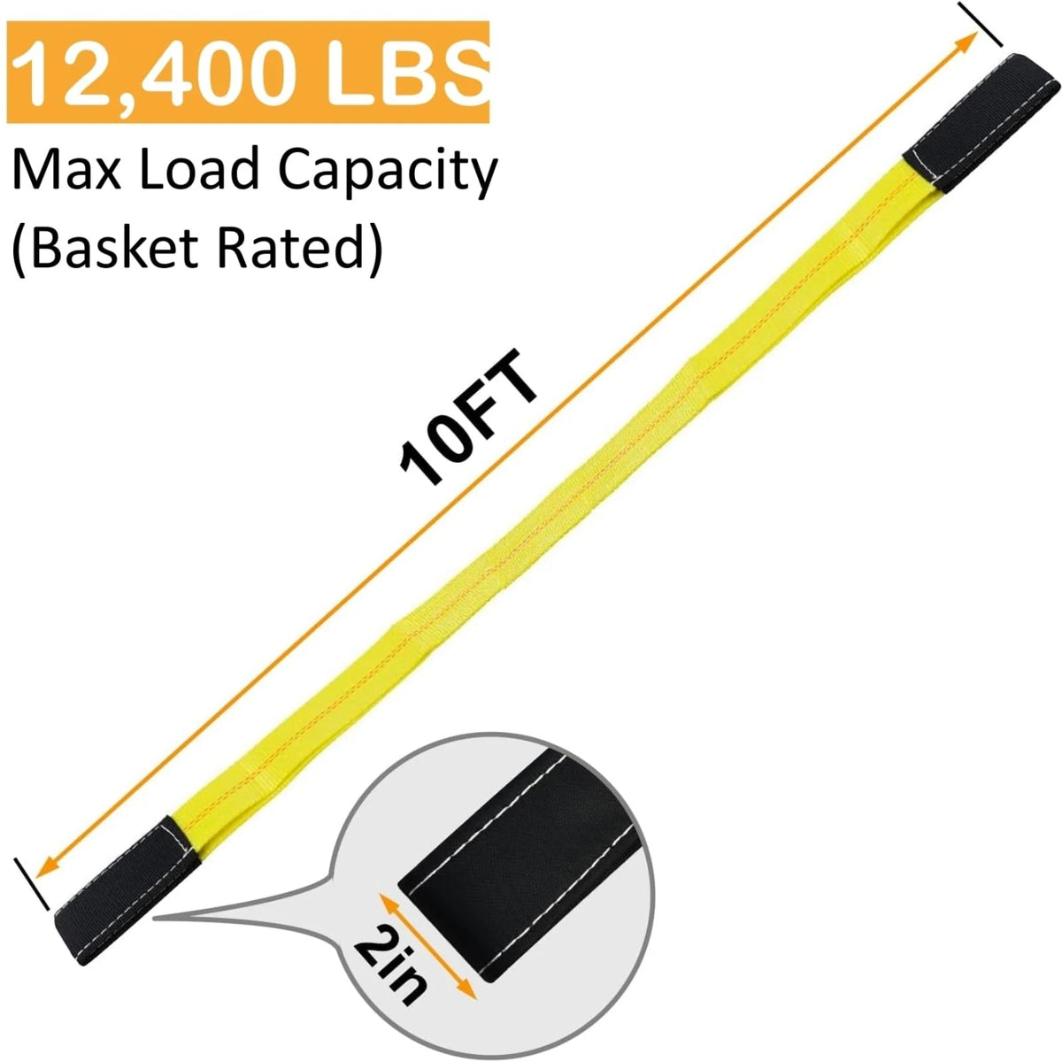 2X 10' x 2" Lifting Sling Straps for Various Applications