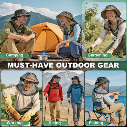 2X Mosquito Head Nets for Universal Use (X-Large, Black)