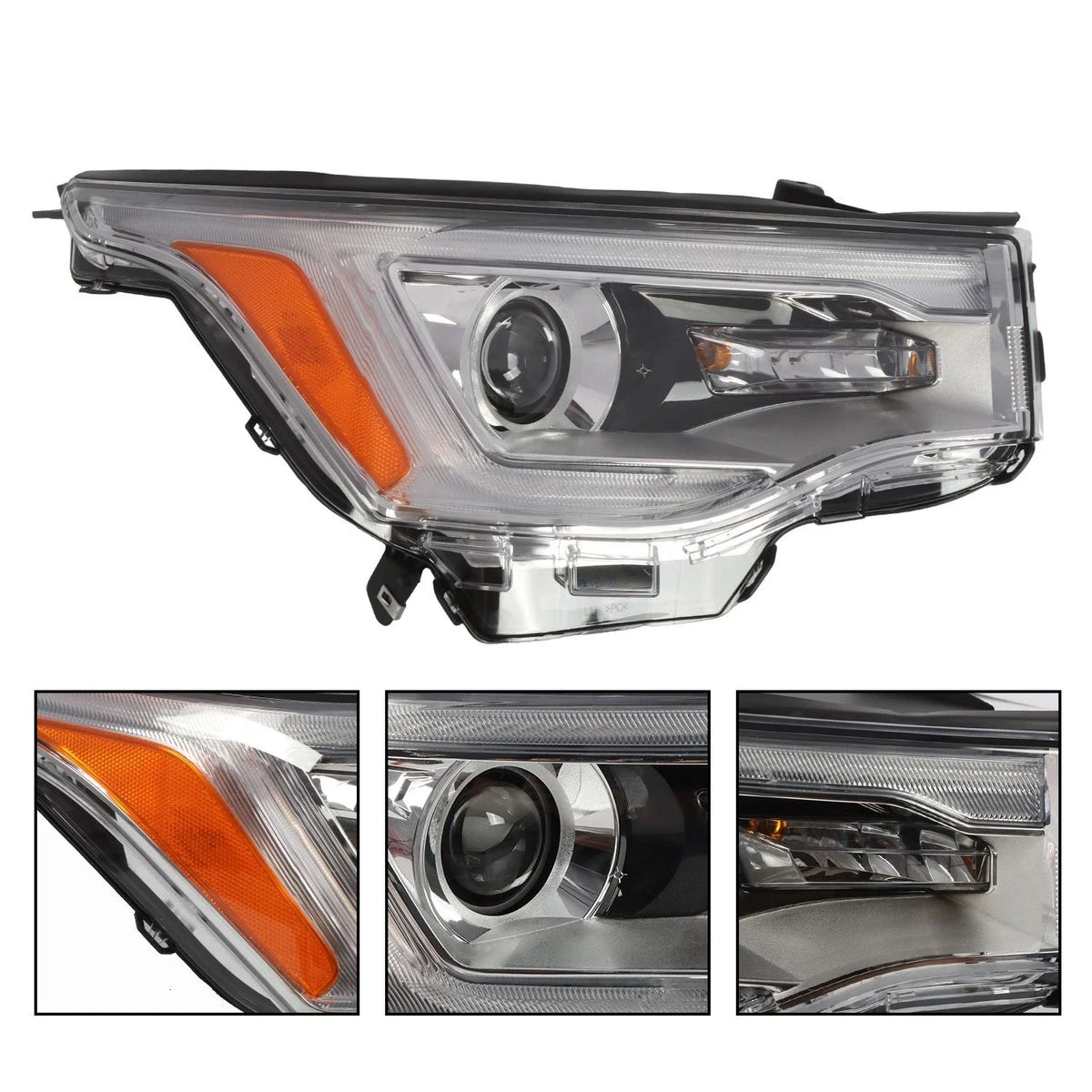 Chrome LED DRL Headlight Lamp for 2017-2019 GMC Acadia