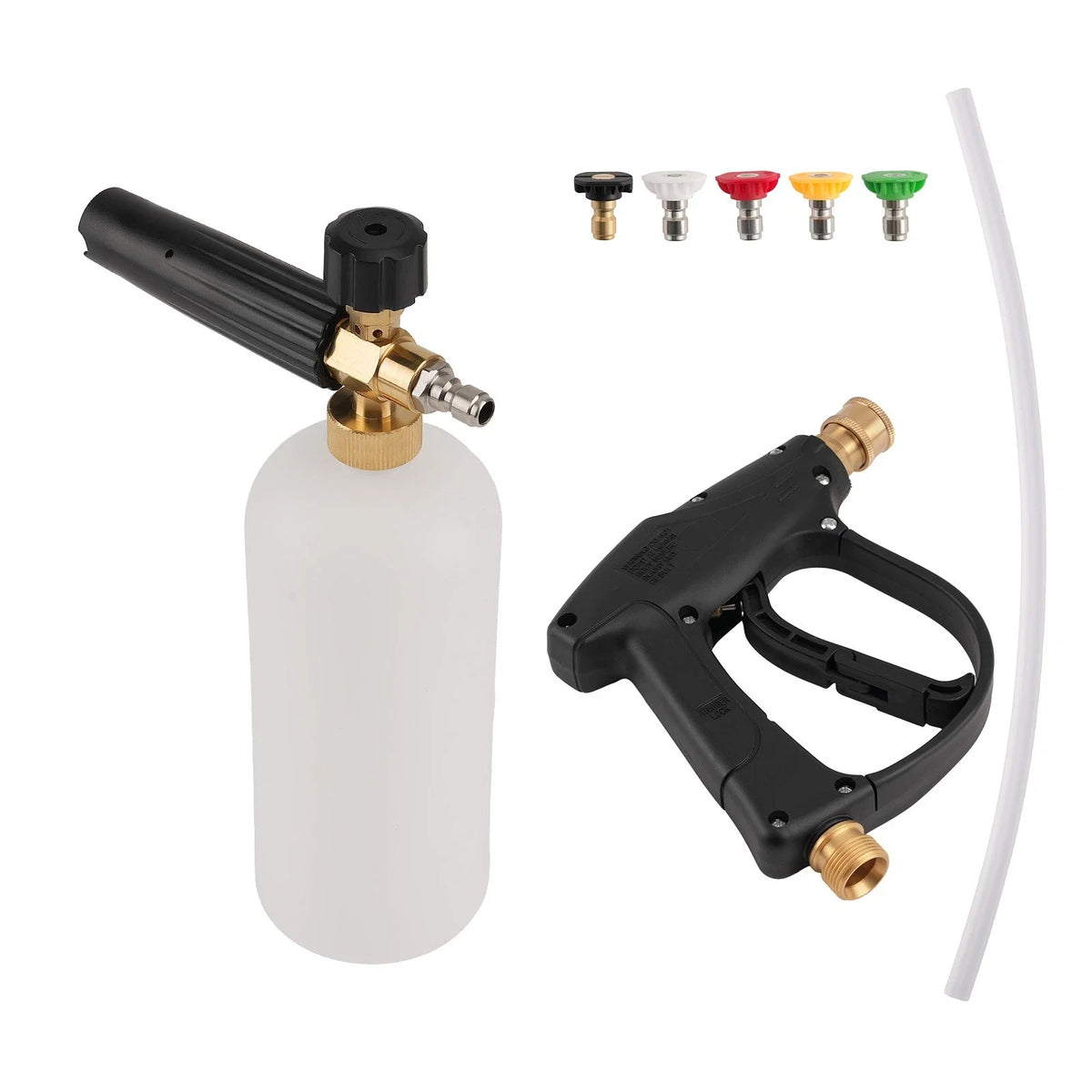 Car Wash Snow Foam Lance Kit - 5 Spray Tips (1/4") Included