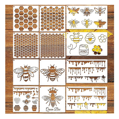 Bee Honeycomb Stencil for Wood Signs (Reusable)