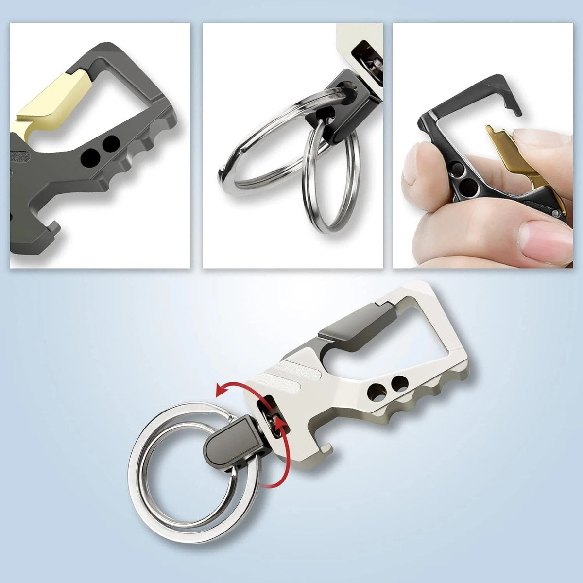 2X Keychains for Carabiner Keychain - Silver
