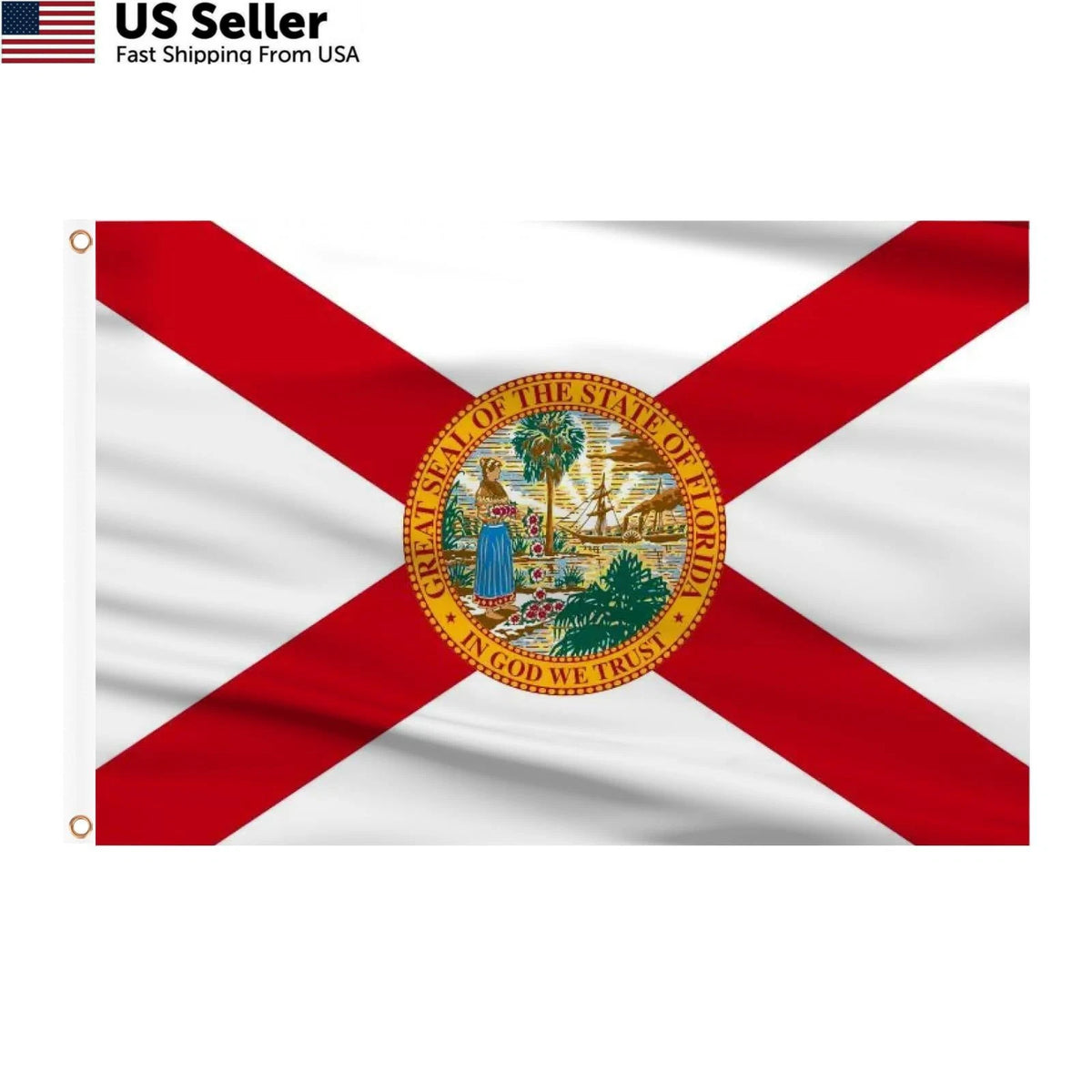 Florida Flag 3x5 Ft Polyester for State Display (No Part Numbers)