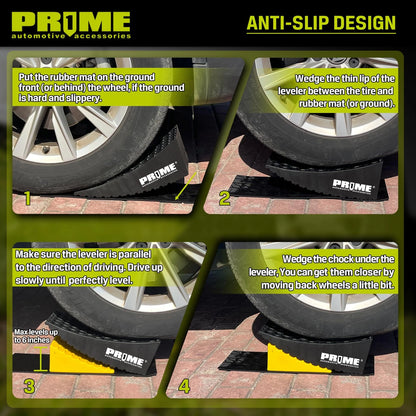 Set of 2 Heavy Duty RV Levelers & Wheel Chocks for Trailers, Campers