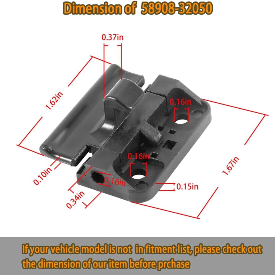 2X Center Console Armrest Lid Latch Locks for Toyota Camry (58908-32050)