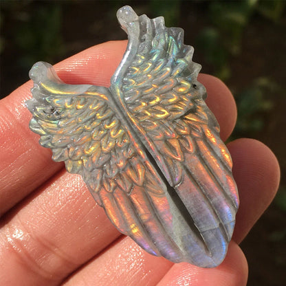 Natural Purple Labradorite Quartz Wing Crystal for Reiki Healing (1pc)