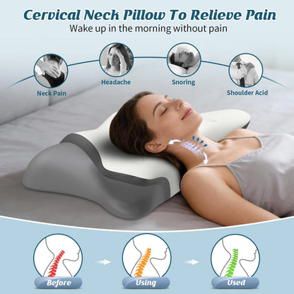 Cervical Neck Pillow for Pain Relief (Queen Size)