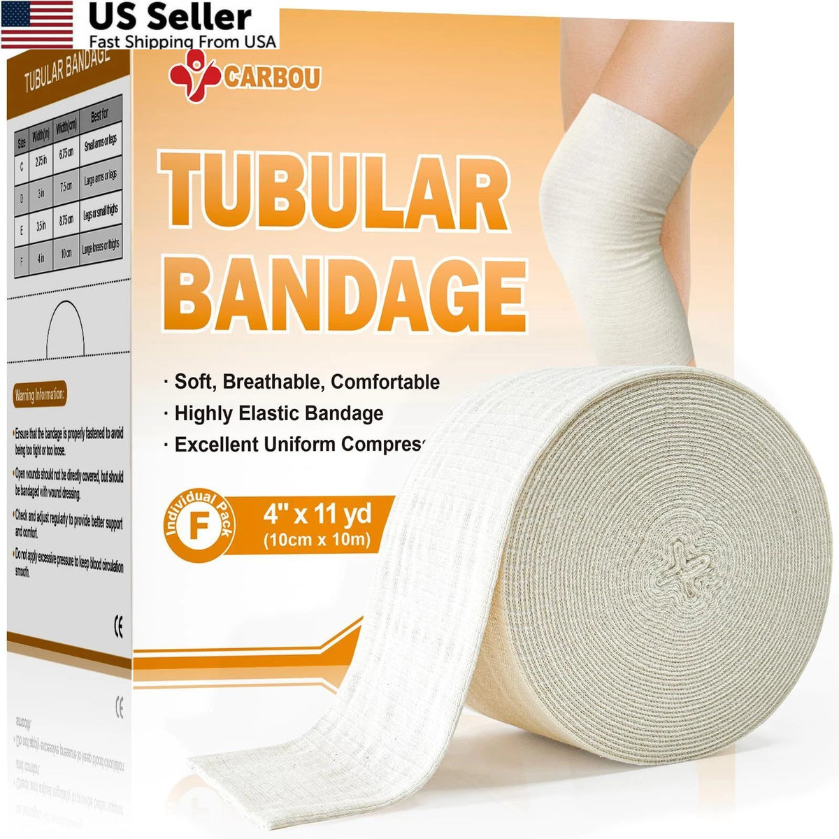 4" Elasticated Tubular Support Bandage for (Size F)