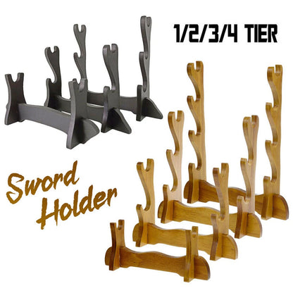 Assembly Samurai Sword Katana Holder Stand Bracket Display Rack (1-4 Tier)