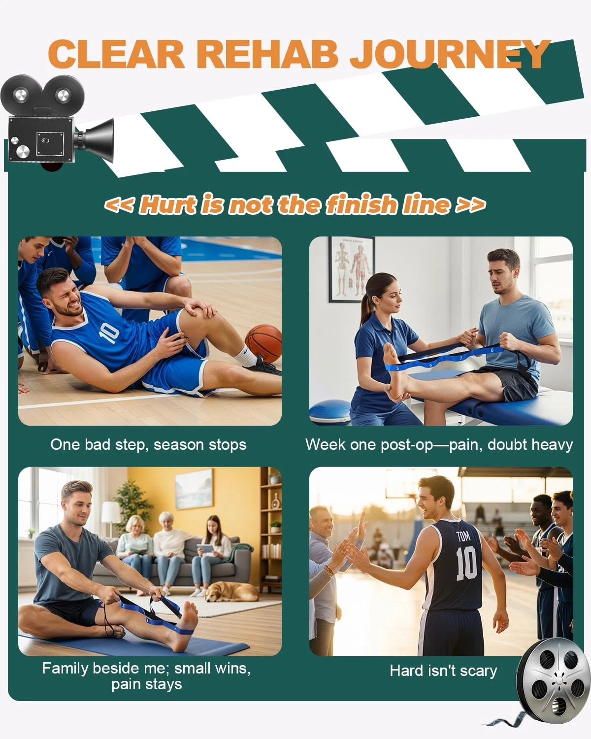 Stretching Strap for Physical Therapy Yoga (Non-Elastic)