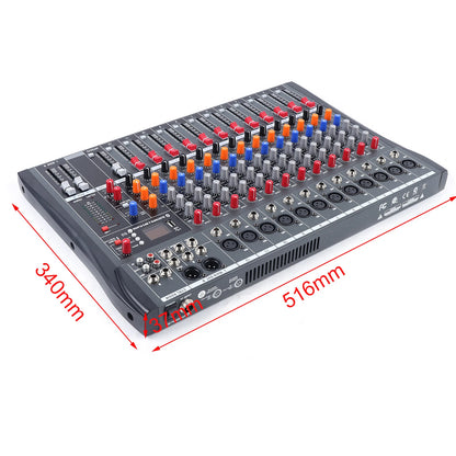 12-Channel USB Bluetooth Live Studio Audio Mixer Console