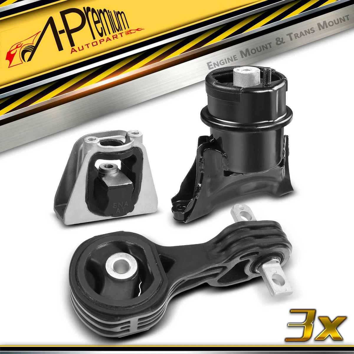 3X Engine Motor & Transmission Mount for Honda Civic (2006–2011) 50850-SNC-A91, EM-5906