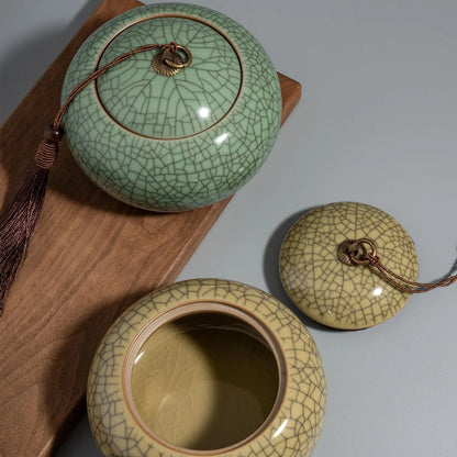 Porcelain Tea Canister for Loose Tea Storage (Handmade, Sealed)