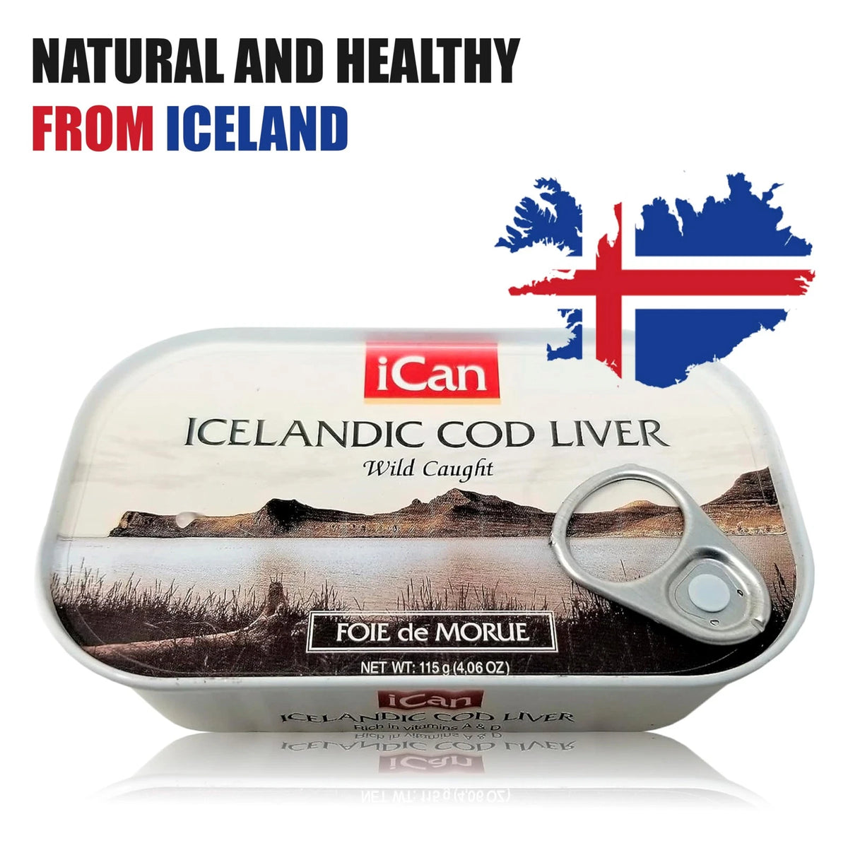 Pack of 12 Icelandic Cod Liver Wild Caught 4oz Cans