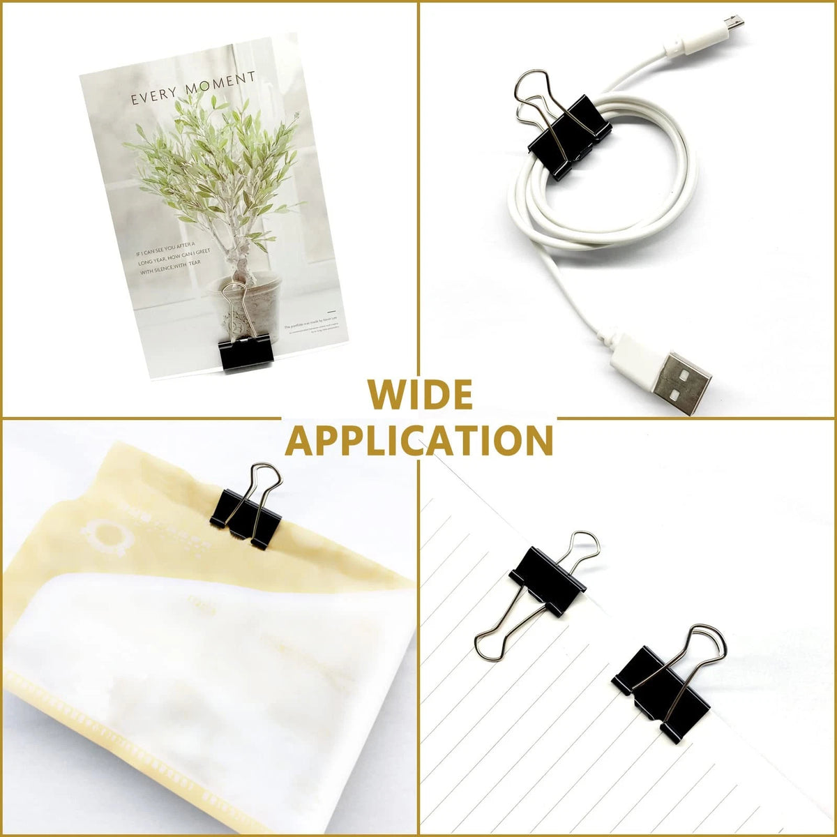 120Pcs Mini Binder Clips 5/8 inch (15mm) for Office Use