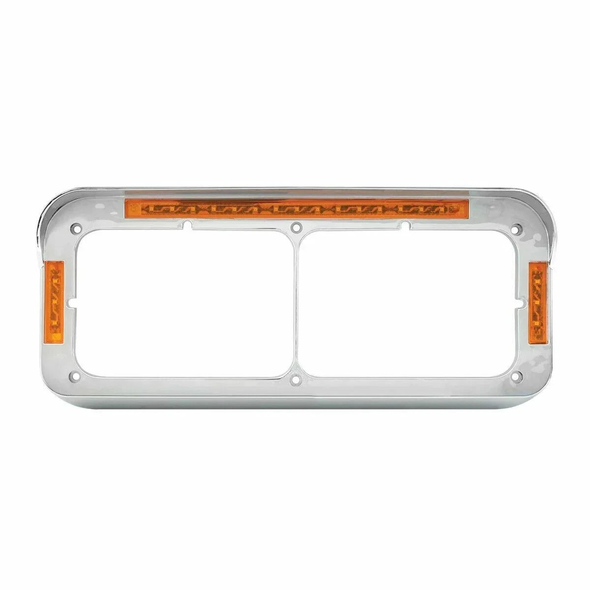 Set of 2 Dual Rectangular 4X6 Headlight Bezels for (87595) Chrome LED