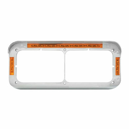 Set of 2 Dual Rectangular 4X6 Headlight Bezels for (87595) Chrome LED