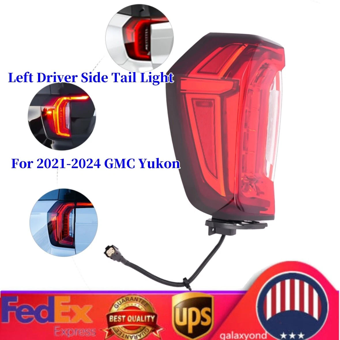 Left Driver Side Tail Light Assembly for GMC Yukon (2021–2024) FULL LED