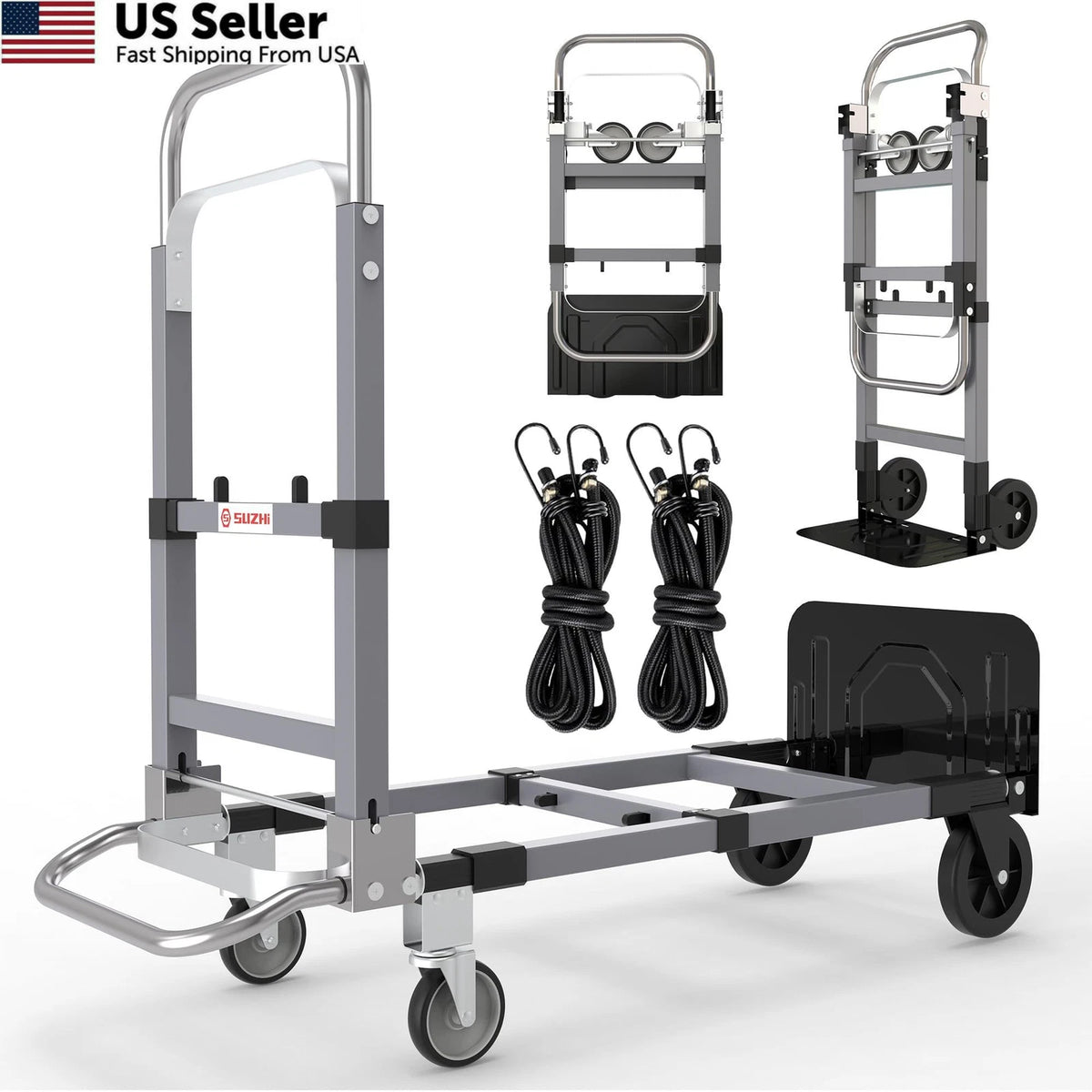 3 in 1 Convertible Hand Truck Dolly Cart for (500lbs)