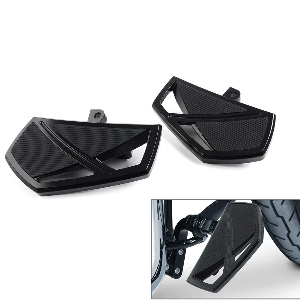 1 Pair of Black Floorboard Footrest Footpegs for Harley Softail (2018–2023)