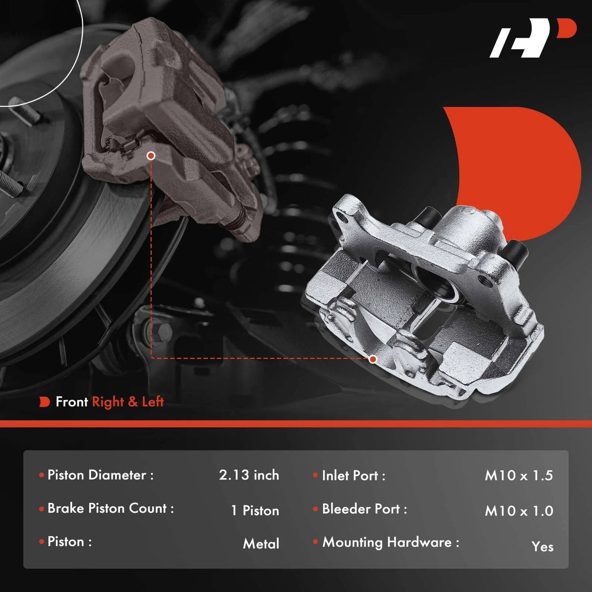 Front Brake Caliper + Brake Pad for Audi A3 TT VW Eos Passat Beetle (EHT1107H, SGD1107C, PGD1107C, P85075N)