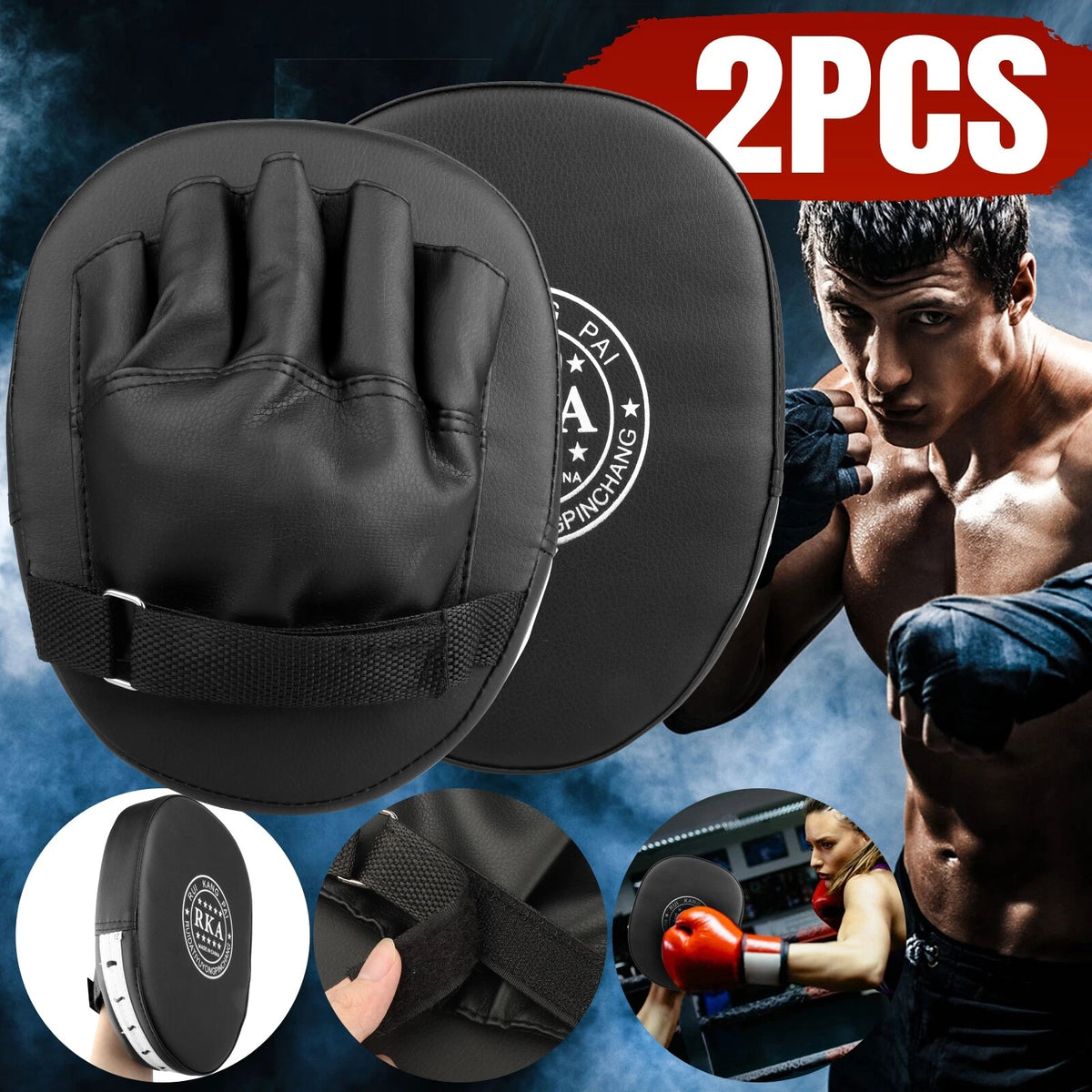 2Pcs MMA Boxing Punching Mitts Sparring Gloves Training Pads