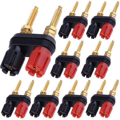2X Extended Speaker Banana Plug Binding Post Terminal Connector Sockets