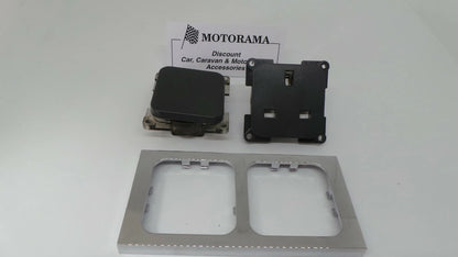 CBE 240V Socket & 12V Switch Chrome Facia for Motorhome/Caravan (PO322, 250, 265)