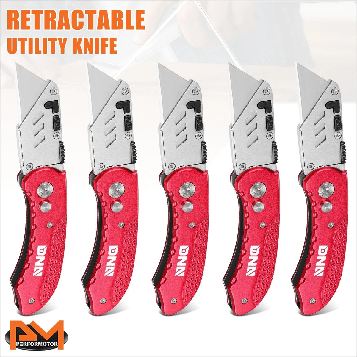 5Pcs Quick-Change Utility Knife Set with Locking Mechanism & Blades