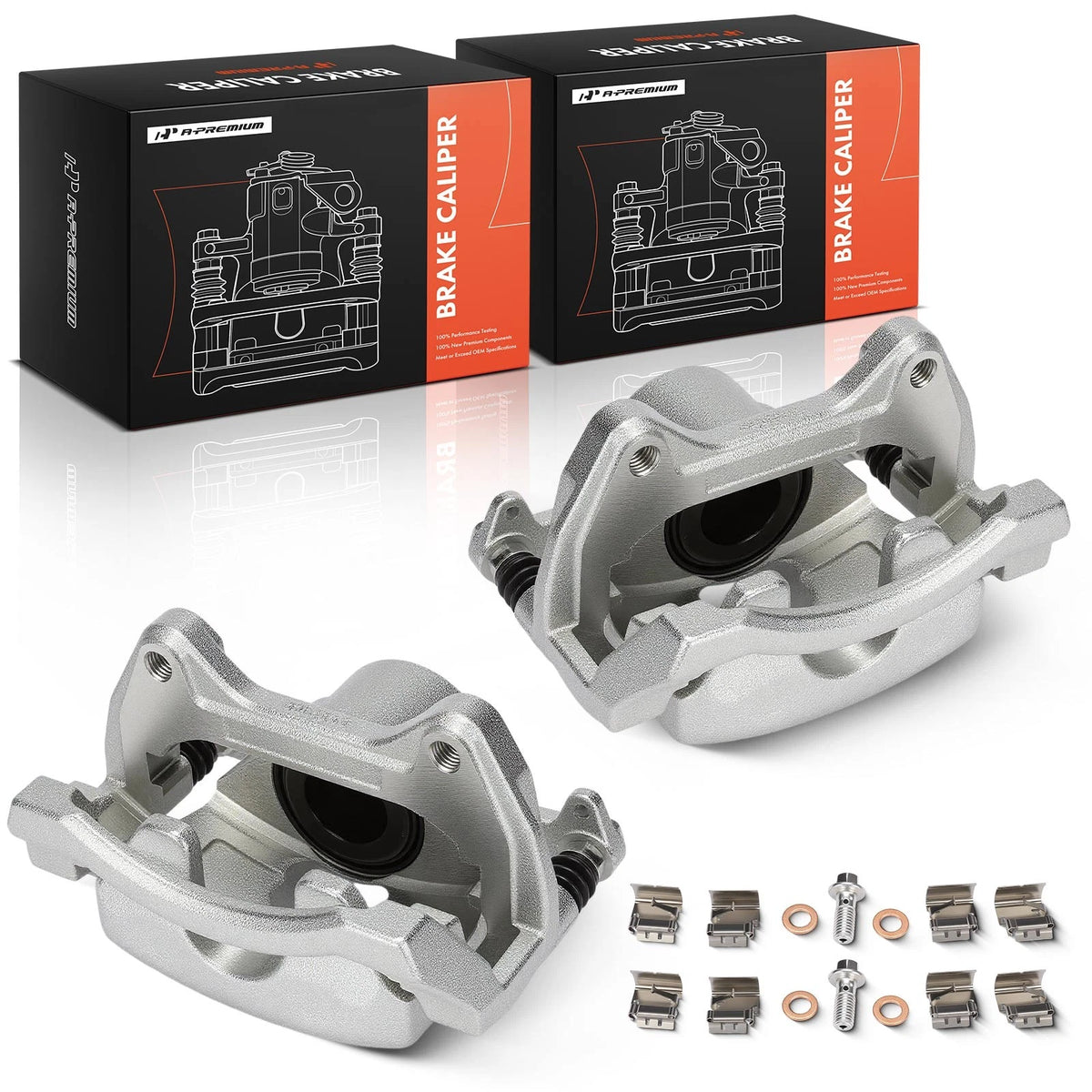 A-Premium Pair Front Brake Caliper with Bracket for Chevy Camaro (2021–2024) SC6057, SC6058, 13529529, 13529530