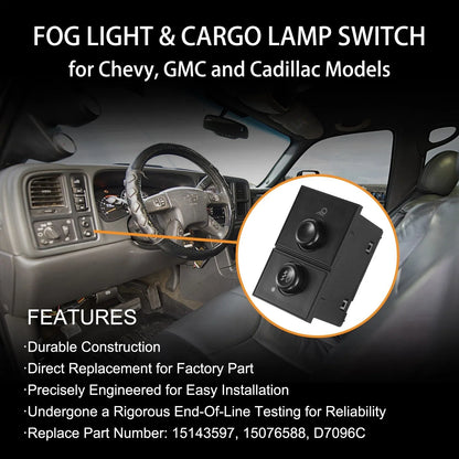 Headlight & Fog Light Switch for Chevy Silverado GMC Sierra (2003–2007)