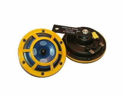 2X Hella Horn Pair for Panther (12V) - Dual Sharp Tone Yellow Grill 415/385HZ