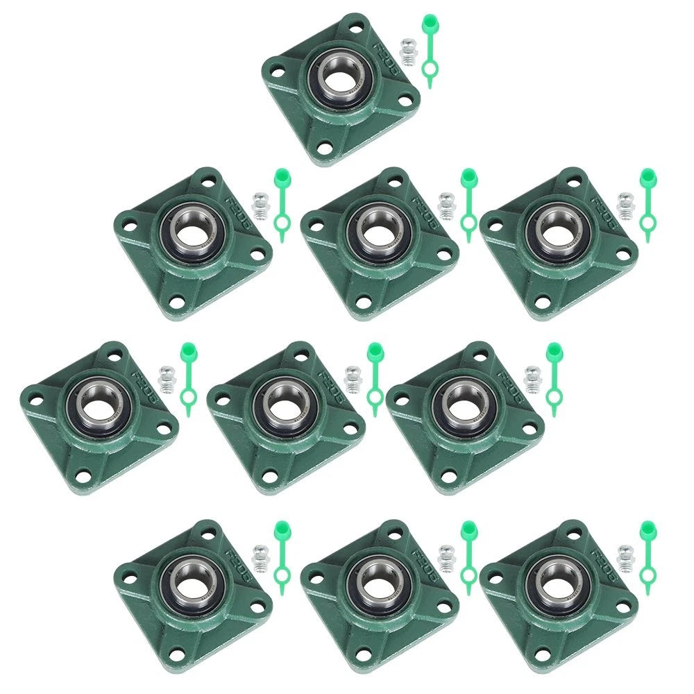 10PCS Pillow Block Flange Bearing UCF205-16 1" Bore 4 Bolt Solid Base