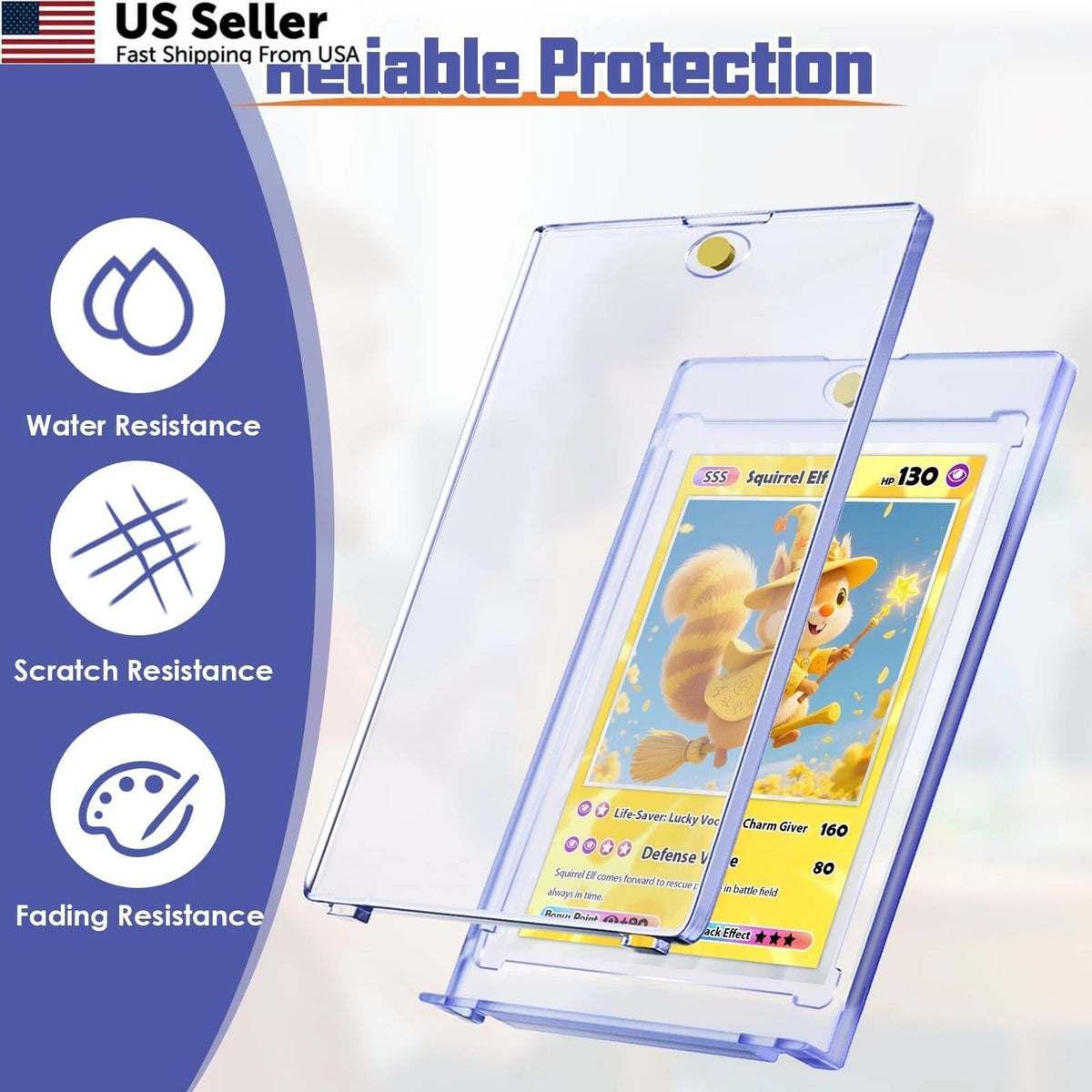12Pcs Magnetic Card Holders for Trading Cards - Clear