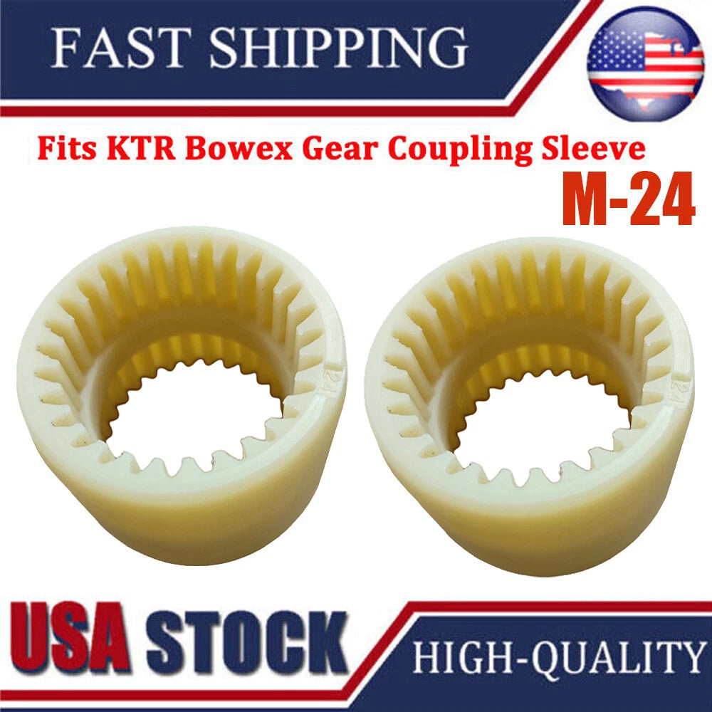 2X 28 Tooth Nylon Block Sleeve Gear Coupling M-24 for Bowex