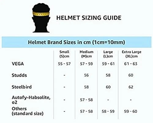 Chrome Elite Black Studds Helmet for Riders (Large Size)
