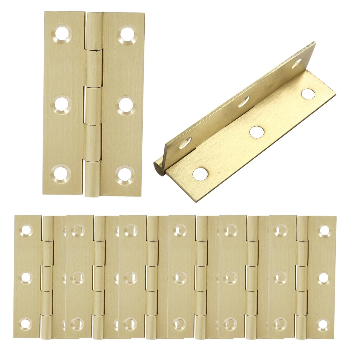 8 Pcs 2.5 Inch Mini Solid Brass Hinges for Cabinet