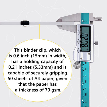 120Pcs Mini Binder Clips 5/8 inch (15mm) for Office Use