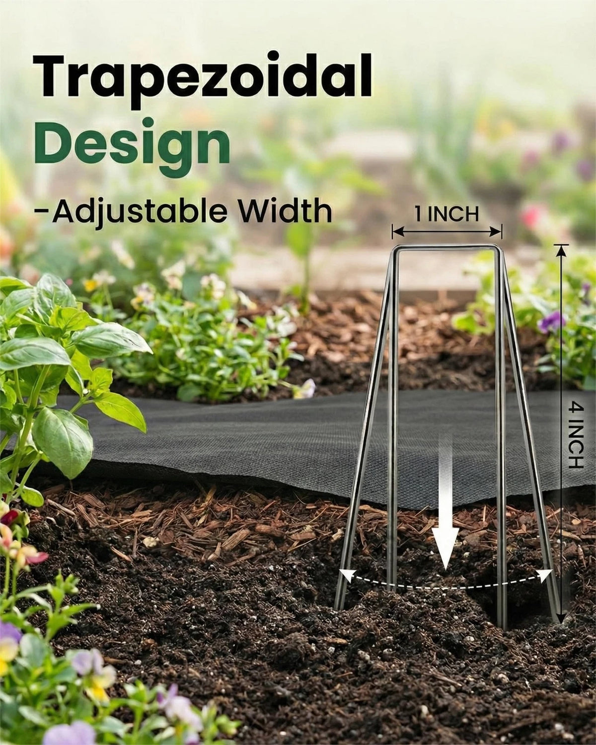 25 Pack of 6 Inch Galvanized Landscape Staples for Gardening