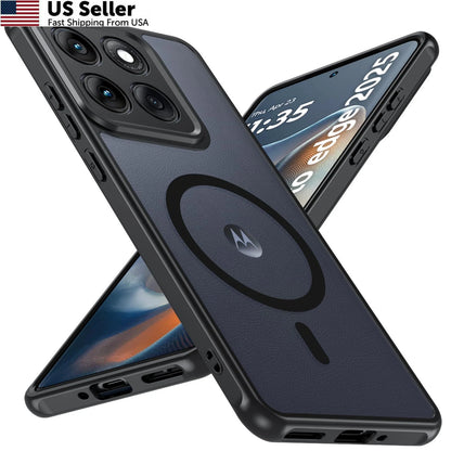 Magnetic Case for Motorola Edge 2025 (2025) - 38 N52 Magnets, Black