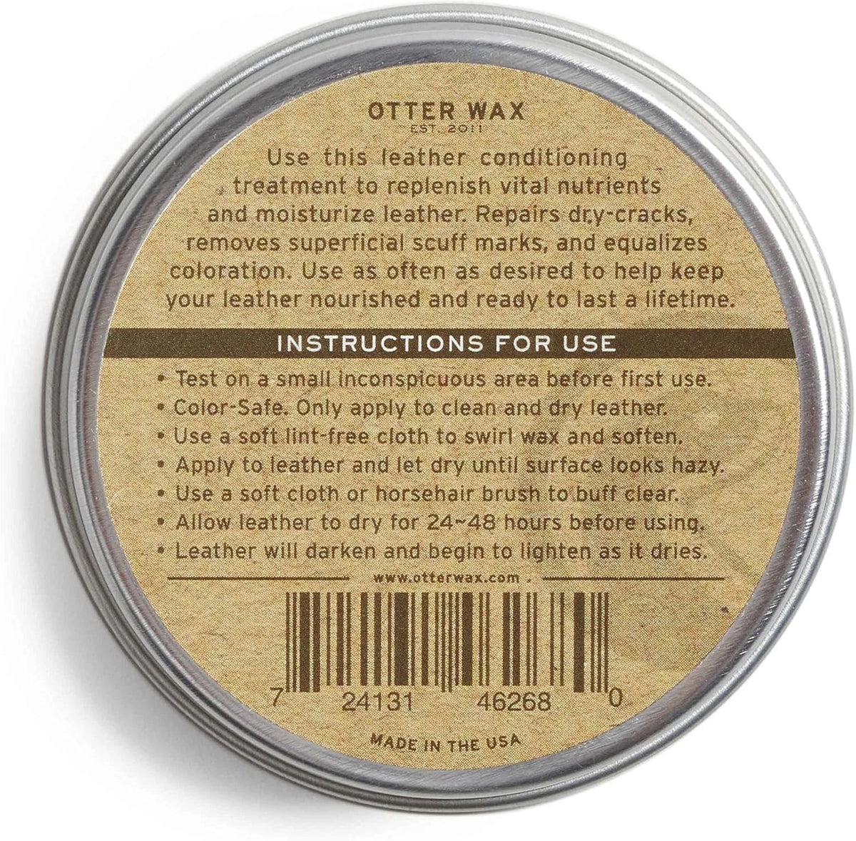 Otter Wax Leather Salve 2oz for Universal Conditioning