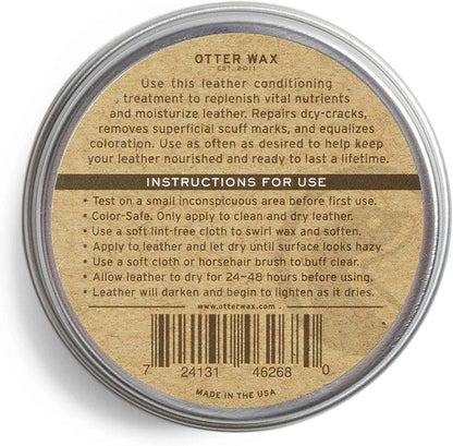 Otter Wax Leather Salve 2oz for Universal Conditioning