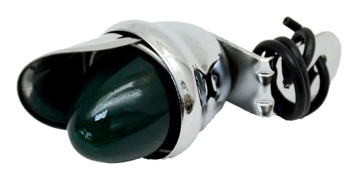 1 Bulb Incandescent Mini Auxiliary Light Green Lens Chrome for - 82773