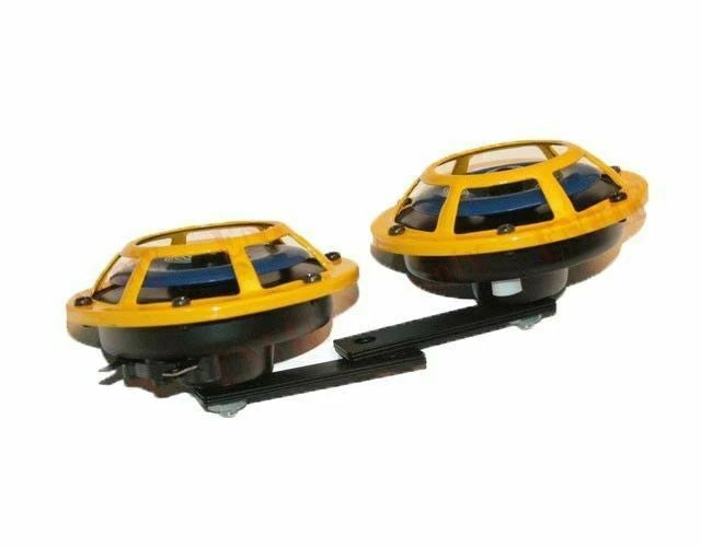 2X Hella Horn Pair for Panther (12V) - Dual Sharp Tone Yellow Grill 415/385HZ